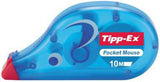 TIPP-EX Korrekturroller Pocket Mouse 4,2 mm x 10 m – reißfestes Polyesterband, bewegliche Spitze