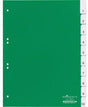 DURABLE Register 622105 DIN A4 10-teilig Hartfolie grün mit Einsteckschildern und DURAPRINT-Beschriftung