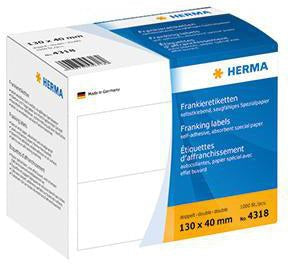 HERMA Frankieretikett 4318 130x40mm weiß 1.000 Stück selbstklebend FSC-zertifiziert