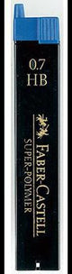Faber-Castell Feinmine SUPER POLYMER H 0,5 mm – 12 Stück, bruchfest & gleitfähig