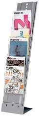 Paperflow Prospektständer PLIO 2857.35, 7 Fächer, DIN A4, Metall pulverbeschichtet, transparent, inkl. Transporttasche