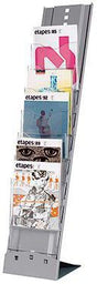 Paperflow Prospektständer PLIO 2857.35, 7 Fächer, DIN A4, Metall pulverbeschichtet, transparent, inkl. Transporttasche