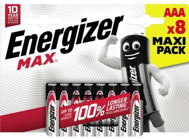 Energizer Max AAA Alkaline Batterien 8er-Pack – LR03 Micro, 1,5 V, PowerSeal Technologie