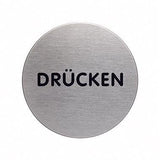 DURABLE Piktogramm PICTO Türschild Drücken 65 mm Edelstahl gebürstet selbstklebend