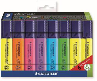 STAEDTLER Textsurfer classic 364 Textmarker 8er-Set, 1-5 mm Keilspitze, sortiert