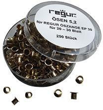 REGUR Ösen 5,2 mm Messing für Öszange EP 30 – 250 Stück