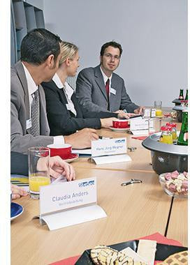DURABLE Tischnamensschild Desk Presenter De Luxe 61x210 mm, 2 Stück, T-Form, transparent