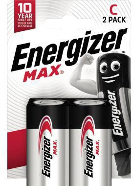 Energizer Max Alkaline C/Baby/LR14 Batterien 2 Stück – PowerSeal Technologie