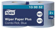 Tork Putztuch 130052 2-lagig 23,5 cm x 255 m – 750 Blatt, blau, 2 Rollen