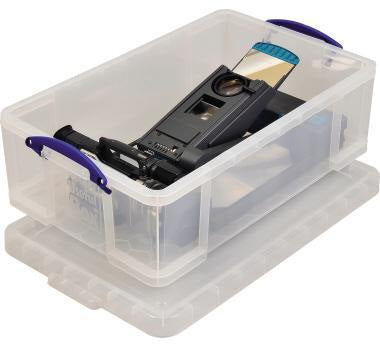 Really Useful Box Aufbewahrungsbox 50C, 50 l, transparent, 71x44x23 cm, mit Bügelverschluss