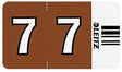 Leitz Orgacolor Ziffernsignal 7, 23x30mm, braun, 100 Stück – selbstklebend, lichtecht