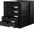 HAN SYSTEMBOX Schubladenbox DIN C4 mit 5 Schubladen, schwarz, Made in Germany
