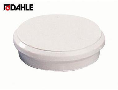 DAHLE Haftmagnet 95524-21413 24mm weiß 10 St./Pack. – Runde Präsentationsmagnete mit Griffrand