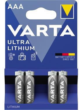 VARTA Ultra Lithium AAA Micro Batterien FR10G445 1,5V 4 Stück
