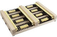 BÜMAG Schuhabstreifer 36 x 27 cm – Holz Schuhreiniger schwarz/gelb
