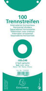 Exacompta Trennstreifen 13305B 105x240mm 2fach gelocht weiß 100 Stück