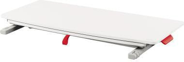 LEITZ Ergo Cosy Schreibtischaufsatz 65320085 mit Tastaturablage – Höhenverstellbarer Sitz-Steh-Arbeitsplatz, grau