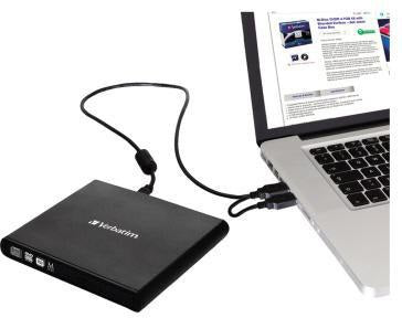 Verbatim DVD Brenner 98938 Slimline extern USB 2.0 6x/8x/24x schwarz
