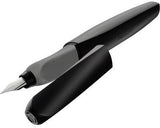 Pelikan Füllfederhalter Twist P457 947101 M silber – Ergonomischer Patronenfüller für Schule und Büro