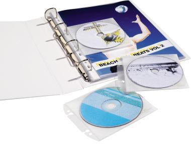 DURABLE CD/DVD Hülle COVER EASY 10 St. transparent – 2fach Lochung, Schutzvlies, extrastarke Folie