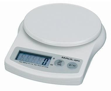 MAUL Briefwaage MAULalpha 1642002 – Elektronische Präzisionswaage bis 2 kg, weiß