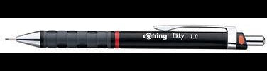 ROTRING Tikky Druckbleistift 1 mm schwarz – Präziser Minenvorschub, ergonomischer Soft-Touch-Griff