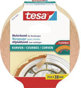 tesa Malerband Kurven 56533-00001-00 25mm x 25m – Perfekt für Rundungen und unregelmäßige Formen