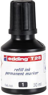 edding Nachfülltusche T 25 30 ml geruchsarme schwarze Tusche für Permanentmarker