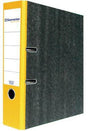 Soennecken Ordner 3321 DIN A4 80mm Pappe gelb – Raumspar-Schlitze & Wolkenmarmor