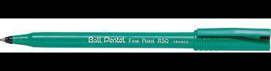 Pentel Ball R50 Tintenroller 0,4 mm Schwarz – Kult-Stift mit plastikgefederter Rundspitze
