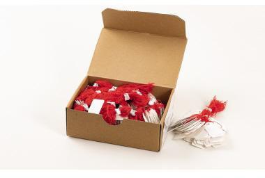 HERMA Hängeetiketten 25 x 38 mm, weiß, Karton, mit rotem Faden, 1.000 Stück pro Packung