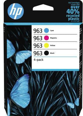 HP Tintenpatrone 963 Originalzubehör – 4er-Pack: Schwarz + 3 Farben, ca. 1.000 + 3x700 Seiten