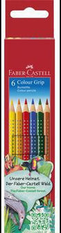 Faber-Castell Colour GRIP Farbstifte 6er-Set – wasservermalbar & ergonomisch