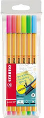 STABILO point 88 Neon Fineliner 6er-Set – 0,4 mm Präzision in 6 Neonfarben