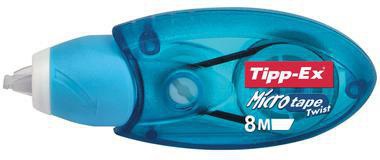 TIPP-EX Korrekturroller Microtape Twist 5 mm x 8 m blau – Sofort überschreibbar, patentierte Twist-Kappe