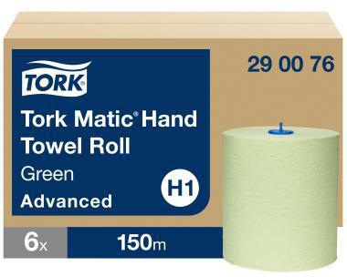 TORK Handtuchrolle Matic® Advanced 2-lagig grün 150 m – 6 Rollen für H1-System