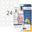 HERMA Folienetikett SPECIAL 8023 rund 40 mm transparent 600 Stück – wetterfest, selbstklebend, für Laserdrucker