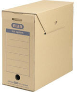 ELBA Archivbox tric System 100421087 für DIN A4 naturbraun – stapelbar, mit Deckel & Griffloch