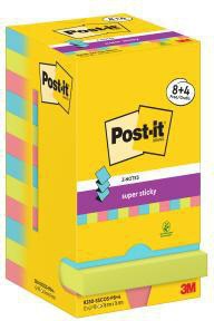 Post-it Super Sticky Z-Notes Cosmic Collection 76x76 mm, 12 Blöcke à 90 Blatt, farbig sortiert