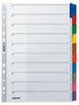 LEITZ Ordnerregister DIN A4 blanko volle Höhe 160g Karton grau, 10 Registerblätter