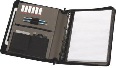 WENGER Schreibmappe Affiliate 601361 in Schwarz – DIN A4 Konferenzmappe mit Tablet-Fach