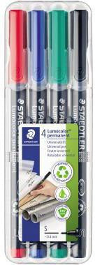 STAEDTLER Lumocolor permanent 313 Folienstift 0,4 mm – 4er-Set farbig sortiert