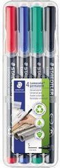 STAEDTLER Lumocolor permanent 313 Folienstift 0,4 mm – 4er-Set farbig sortiert