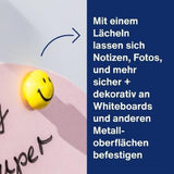 magnetoplan Magnet Smilies 16671, 20 mm, gelb, 8 St./Pack – Ferrit-Magnete für Whiteboards