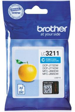 Brother Tintenpatrone LC3211C cyan – Originalzubehör für ca. 200 Seiten
