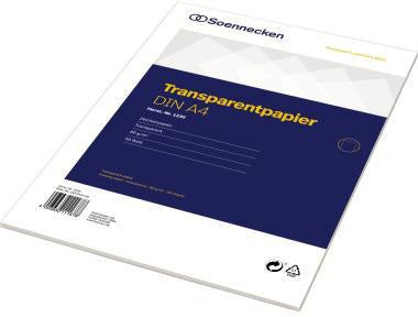 Soennecken Transparentpapier DIN A4 80 g/m² weiß 50 Blatt für präzise Zeichnungen