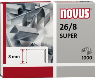 NOVUS Heftklammern 26/8 verzinkt – 1.000 Stück für Heftgeräte