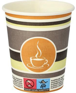 PAPSTAR Trinkbecher Coffee To Go 0,2 l braun – 50 Stück, hitzebeständig bis 90 °C