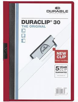 DURABLE Klemmmappe DURACLIP 30 DIN A4 Hartfolie grün – für bis zu 30 Blatt