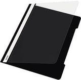 LEITZ Schnellhefter 41910001 DIN A4 für 250 Blatt PVC weiß – reißfeste Hartfolie